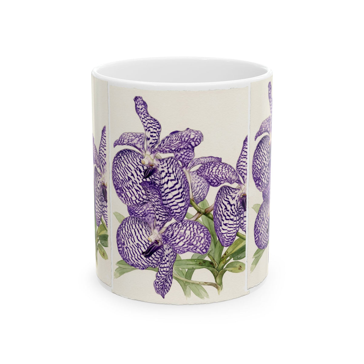Vanda coerulea Purple Vanda Orchid Illustration Mug | Ceramic Coffee Tea Cup