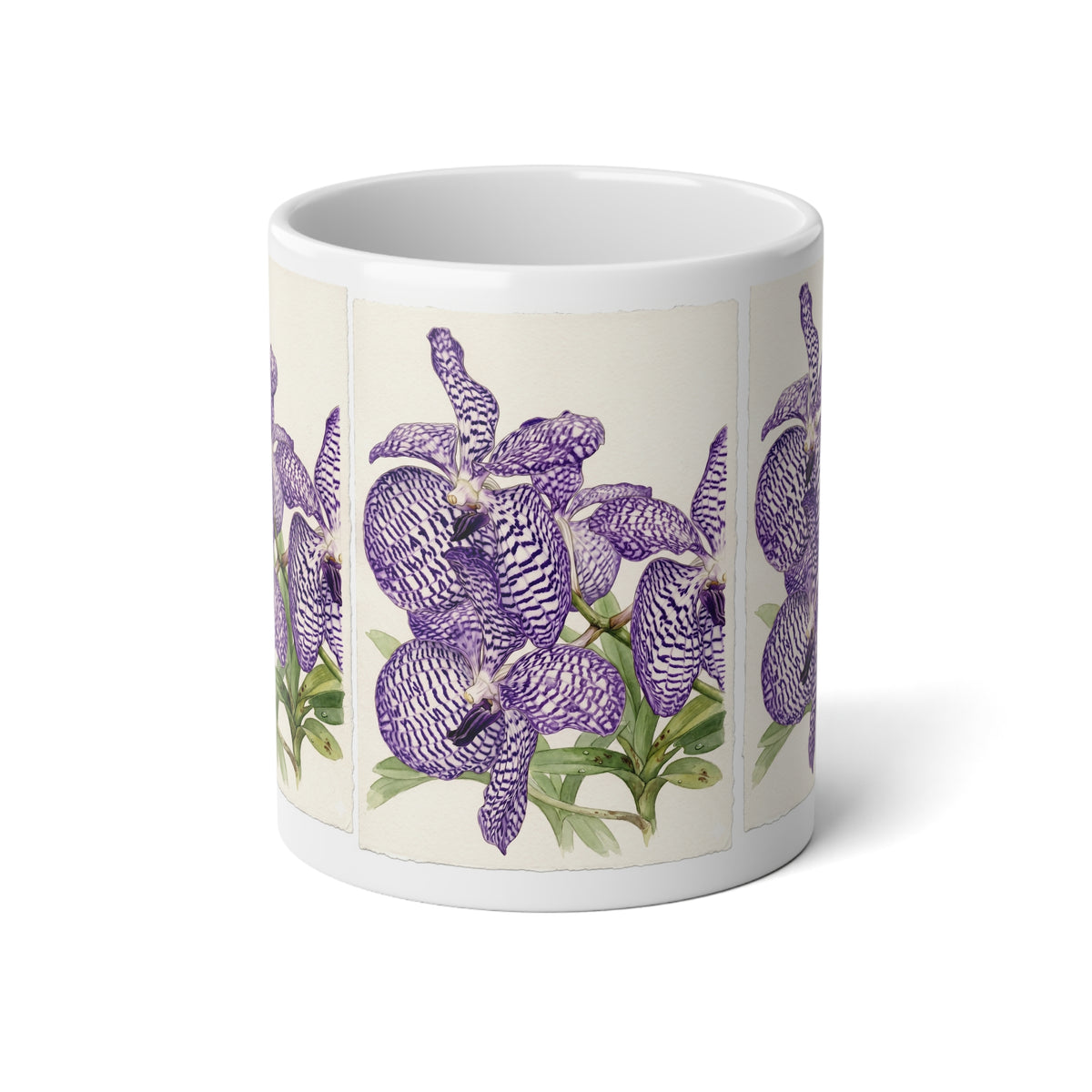 Vanda coerulea Purple Vanda Orchid Illustration Mug | 20oz Jumbo Ceramic Mug