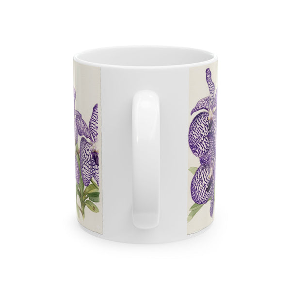 Vanda coerulea Purple Vanda Orchid Illustration Mug | Ceramic Coffee Tea Cup
