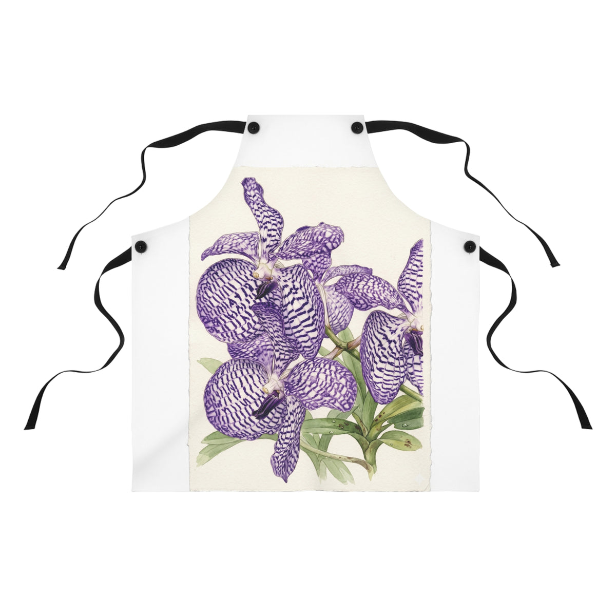 Vanda coerulea Purple Vanda Orchid Apron | Botanical Floral Cooking Apron
