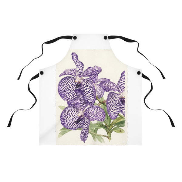 Vanda coerulea Purple Vanda Orchid Apron | Botanical Floral Cooking Apron