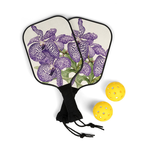 Purple Iris Floral Pickleball Paddle