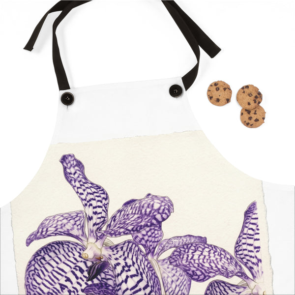 Vanda coerulea Purple Vanda Orchid Apron | Botanical Floral Cooking Apron