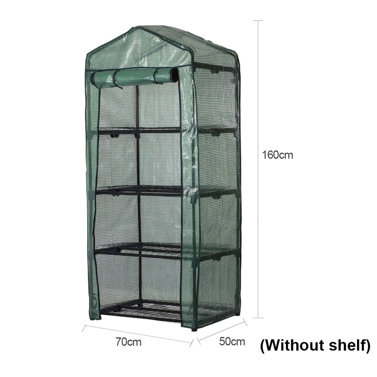 Walk-In Greenhouse Cover Waterproof PE Greenhouse Replacement Cover with Roll-Up Zipper Door Uv-Resistant Small Warm House