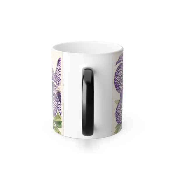 Vanda coerulea Purple Vanda Orchid Illustration Mug | Color Morphing 11oz