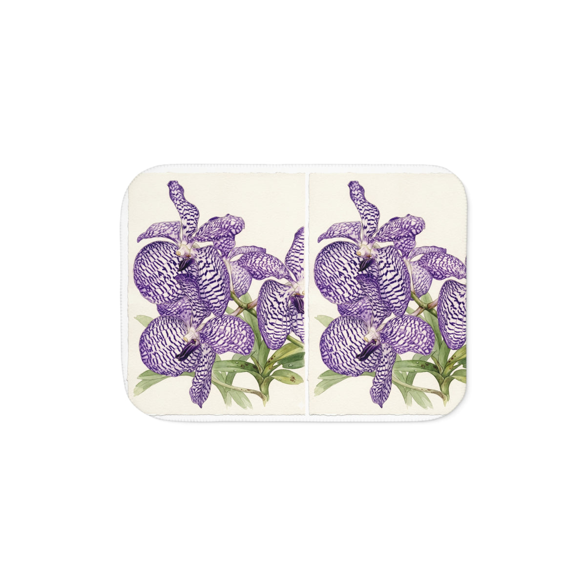 Purple Iris Floral Sherpa Blanket | Botanical Flower Throw