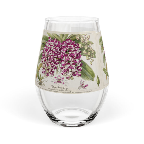 Pink Orchid Floral Print Stemless Wine Glass | 11.75oz