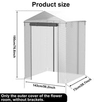 Walk-In Greenhouse Cover Waterproof PE Greenhouse Replacement Cover with Roll-Up Zipper Door Uv-Resistant Small Warm House