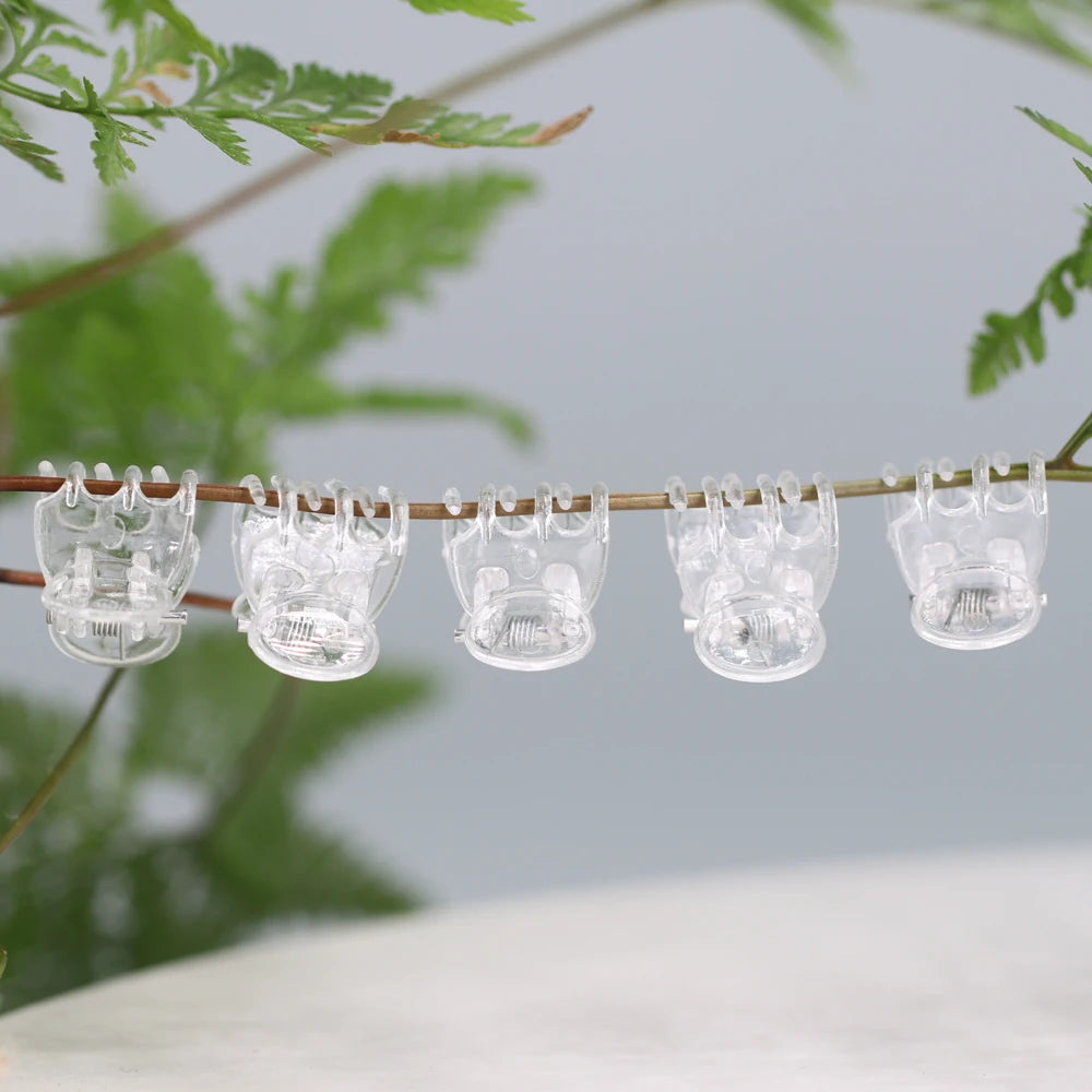 20-100PCS Transparent Garden Plant Clips Clear Plastic 6-Claw Orchid Clamp Flower Climbing Stem Butterfly Decorative Support