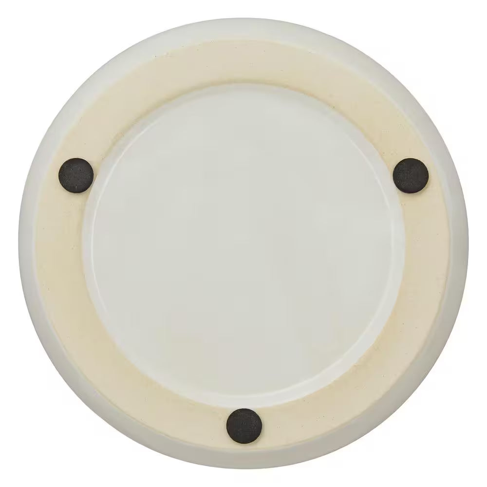 Dixie Small White Ceramic round Orchid Planter with Drainage Holes and Attached Saucer (5 In. L X 5 In. W X 5 In. H)