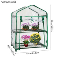 Walk-In Greenhouse Cover Waterproof PE Greenhouse Replacement Cover with Roll-Up Zipper Door Uv-Resistant Small Warm House
