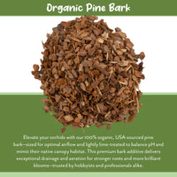 100% Organic Orchid Potting Bark (2 Quarts), All-Natural Usa-Sourced Pine Bark Orchid Mix Additive