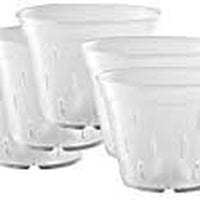 Orchid Pots with Holes Clear Orchid Pot Plastic Plant Pot Flower Pots Outdoor and Indoor Use 5.5 Inch 5 Pack