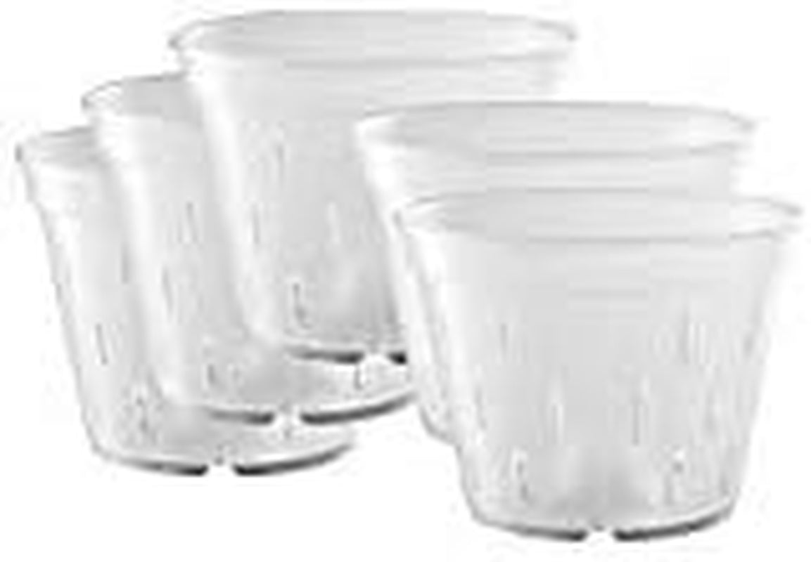 Orchid Pots with Holes Clear Orchid Pot Plastic Plant Pot Flower Pots Outdoor and Indoor Use 5.5 Inch 5 Pack