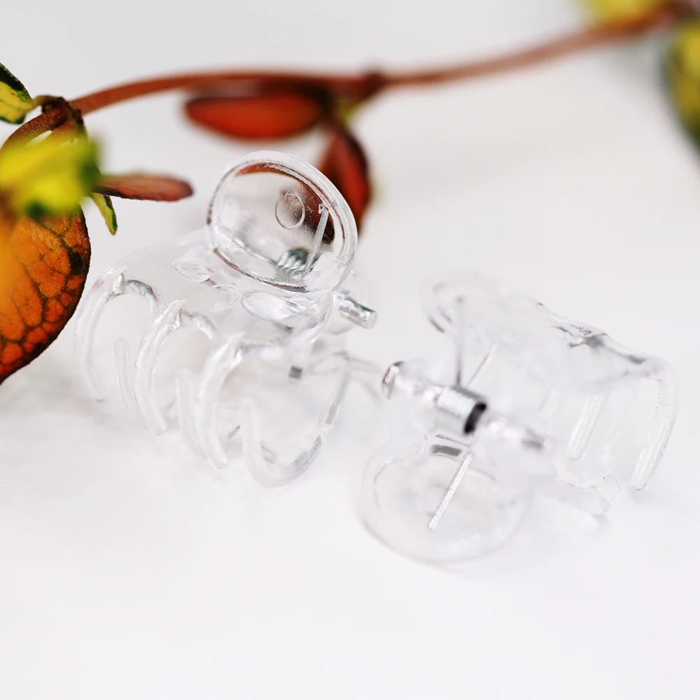 20-100PCS Transparent Garden Plant Clips Clear Plastic 6-Claw Orchid Clamp Flower Climbing Stem Butterfly Decorative Support