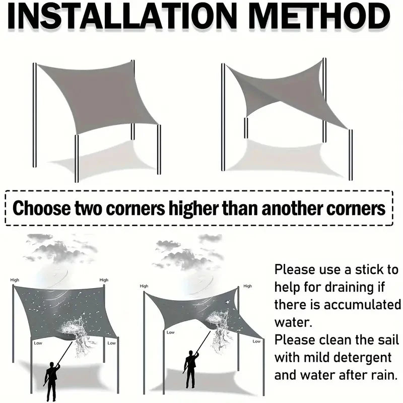 Outdoor Waterproof Sunshade Sail Sunshade Canopy Used for Garden Balcony Canopy Sunshade